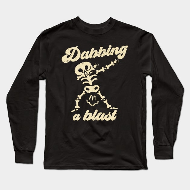 Dabbing a Blast - Funny Skeleton Fart Joke Long Sleeve T-Shirt by Etopix